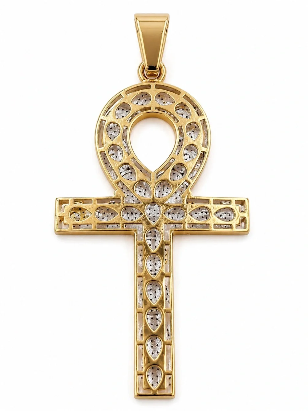 10KT Gold Diamond Pendant - Gold and White